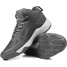 Trace Men’s Basketball Shoes, Lightweight Breathable Mesh, EVA Sole, High Ankle Support, Indoor and Outdoor Court Sneakers, Comfortable Sports Shoes, UK Sizes 6 to 10