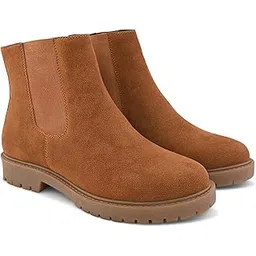 Trailblaze Slip-On Premium Faux Suede Ankle Boots with Rugged Anti-Slip Sole, Comfortable Insole – Stylish Casual, Outdoor & Travel Wear Shoes for Women