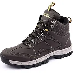 Trailblazer' Men's All-Terrain High-Top Trekking Boots – Durable PU Leather, Cushioned Support, and Slip-Resistant Outsole for Adventurous Explorers
