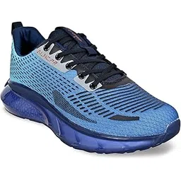 Training,Atheletic,Gym,Sports Comfortable Extra Max Air Capsule Air Cushion with Memory Foam Insole,Anti Skid Tech Grip Walking Shoes for Men(303 Grey/Navy-Sizes 6,7,8,9,10)