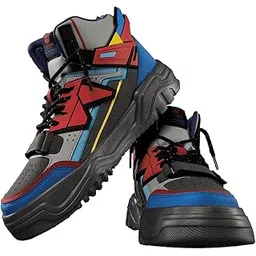 Transformers: Men and Boys Color Block Lace Up High Top Sneakers