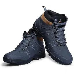 Trekking Shoes for Men's, Stylish & Comfortable Footwear, Rubber Sole, Material PU, Lightweight & Breathable, Secure Fit, Closer Lace up, Trekking, Walking, Running, Gym Shoe, Size - 6 to 11 UK