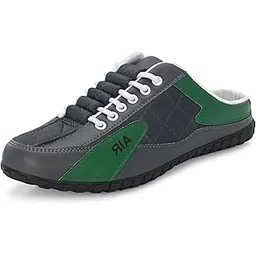 Trendy Grey Lightweight Boys Men Slip-On Sneakers Slip-On Casual Shoes Shoe Island for Men (BAB2024-AZ), Size 9 UK/India