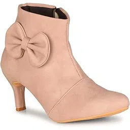 Trendy High Ankle Zipper Pencil Heel Boots for Girls and Women (550)