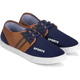 Trendy Running Shoes for Men Sneakers for Men (Color- Blue & Brown) Size-9(25) E