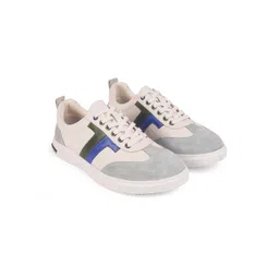 Tresmode Unisex Woven Design Leather Lace-Ups Sneakers