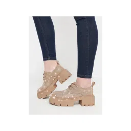 Truffle Collection Khaki Embellished Sneakers