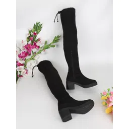 Truffle Collection Women Black Solid Winter Boots