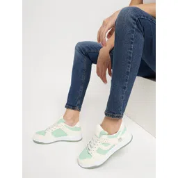 Truffle Collection Women Colourblocked Lace-Ups Sneakers
