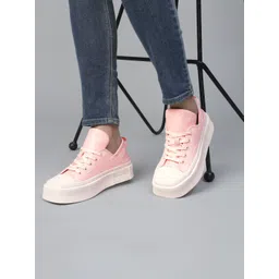 Truffle Collection Women Lace-Ups Square Toe Sneakers