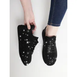 Truffle Collection Women's Black Casual Sneakers