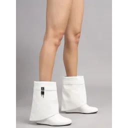 Truffle Collection Women's White Casual Booties