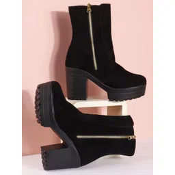 Try Me Women Casual Block-Heeled Regular Boots
