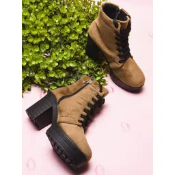 Try Me Women Casual Block-Heeled Regular Boots