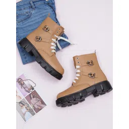 Try Me Women Round Toe Lace-Ups Regular Boots