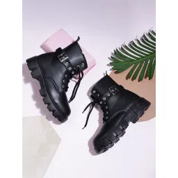 Try Me Women Round Toe Lace-Ups Regular Boots