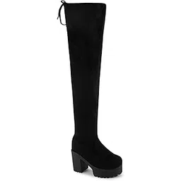TRYME Latest and Stylish Block Heel Long ankle Boots for Womens and Girls