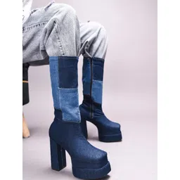 TRYME Women Block-Heeled Slouchy Boots