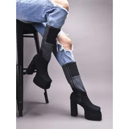 TRYME Women Full Length Block Heel Boots