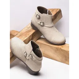 TRYME Women's Beige Casual Boots