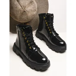 TRYME Women's Black Derby Boots