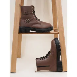 TRYME Women's Brown Derby Boots