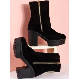 TRYME Women's Coal Black Booties