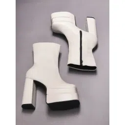 TRYME Women's White Casual Booties