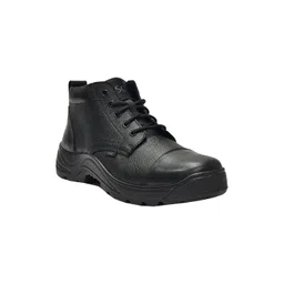 TSF Men Textured Leather Round-Toe Regular Boots
