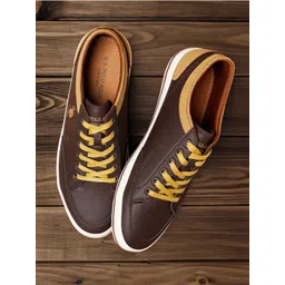 U S Polo Assn Men Brown PU Monton 4.0 Sneakers