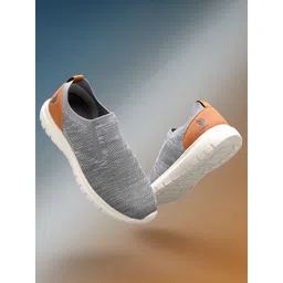 U S Polo Assn Men Grey Melange Slip-On Sneakers