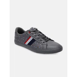 U S Polo Assn Men Grey Printed PU Sneakers