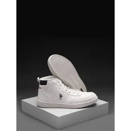 U S Polo Assn Men Off White PU Sneakers