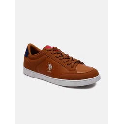 U S Polo Assn Men Tan PU Sneakers