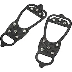 Ubersweet® Crampons, Flexible Portable Ice Cleats 1 Pair Lightweight for Walking On Snow and Ice(M)