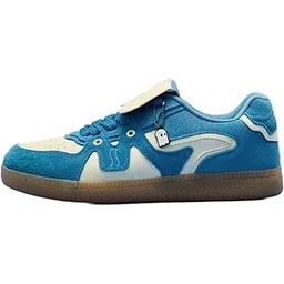 UBZ Legacy: Blueprint Men and Boys Low Top Sneakers | Blue & Off-White Retro Trainer with Microfibre Suede, Cushioned Insole & Lightweight Build