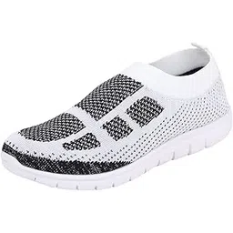 Ultra Lightweight Sneakers for Women Stylish Walking and Running Shoes for Girls (Pink & White)