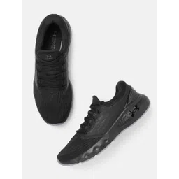 UNDER ARMOUR Men Black Woven Design Charged Vantage Running Shoes