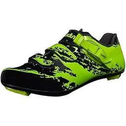 UniQMart_ Men Road Cycling Shoes Bike Bicycle Biking Shoe Sneaker Wide Feet Green 42