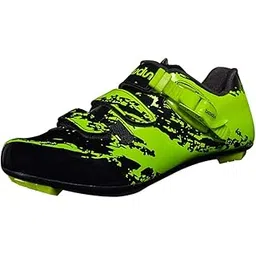 UniQMart_ Men Road Cycling Shoes Bike Bicycle Biking Shoe Sneaker Wide Feet Green 45