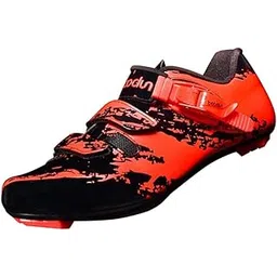UniQMart_ Men Road Cycling Shoes Bike Bicycle Biking Shoe Sneaker Wide Feet Orange 42