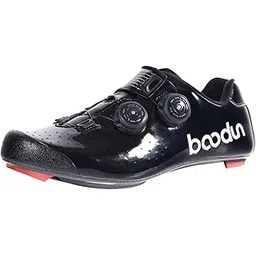 UniQMart_ Road Cycling Shoes Bike Bicycle Racing Shoe Quick Lace Sneaker Black 44