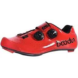 UniQMart_ Road Cycling Shoes Bike Bicycle Racing Shoe Quick Lace Sneaker Red 44