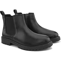 Urbantrail Chelsea for Men – Ankle High PU Leather Dress Boots | Slip-On Brown & Black Options with Durable Lug Sole & Elastic Side Panels