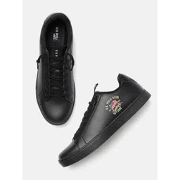 U.S. Polo Assn. Men Black Solid Sneakers