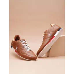 U.S. Polo Assn. Men Brown PU Sneakers