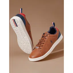 U.S. Polo Assn. Men Comfort Insole Contrast Sole Lace-Up Sneakers