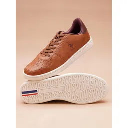 U.S. Polo Assn. Men Textured Comfort Insole Contrast Sole Lace-Ups Sneakers