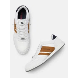 U.S. Polo Assn. Men White Solid Sneakers
