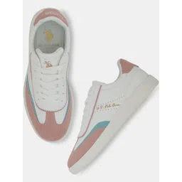 U.S. Polo Assn. Women Colourblocked PU Sneakers
